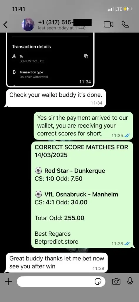 CORRECT SCORE MATCHES